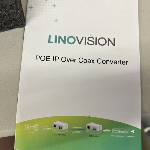 LINOVISION POE IP EOC Transmitter Receiver Pair connects to IP cameras over Coax - Picture 5 of 5